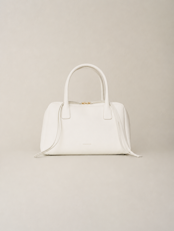 Bowling Bag Medium Ivory  Grained 
