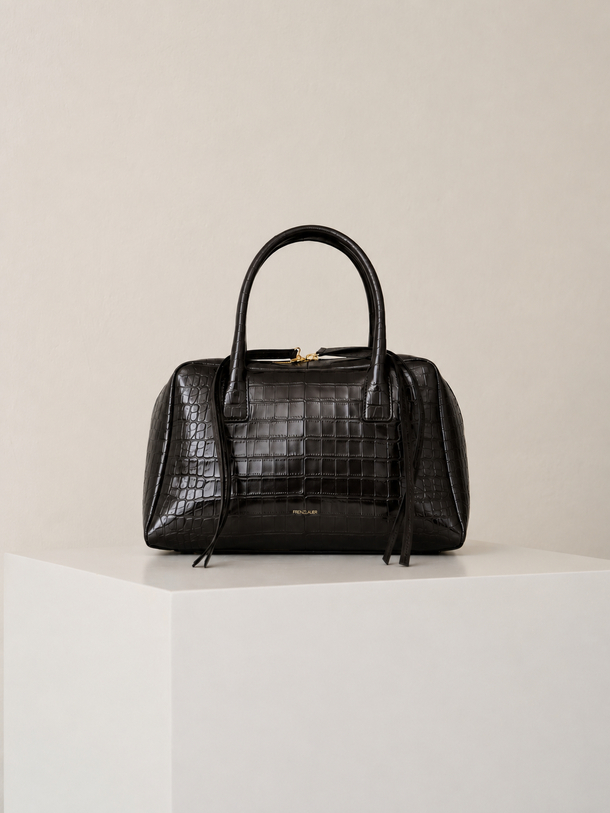 Bowling Bag Medium Croc-effect Deep Choco