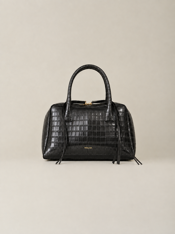 Bowling Bag Medium Croc-effect Deep Choco