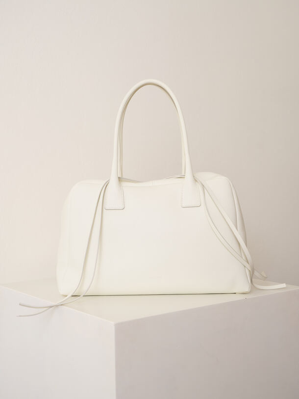 Bowling Bag Ivory Grained 