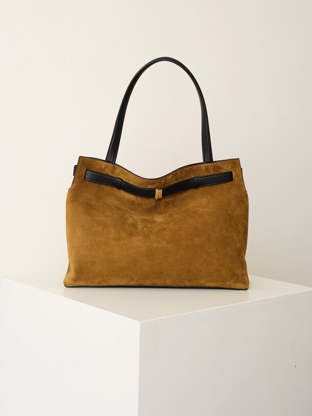 Greta Tote Mustard Suede 